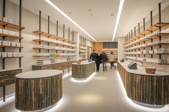 Design d'officine : matériaux durables pour un espace pharmaceutique moderne